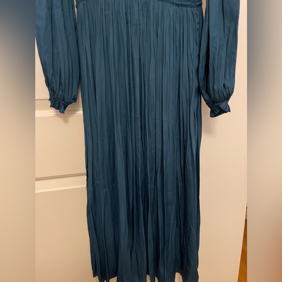 Maje Women Midi Dress Ruffled Satin XS - Picture 4 of 8